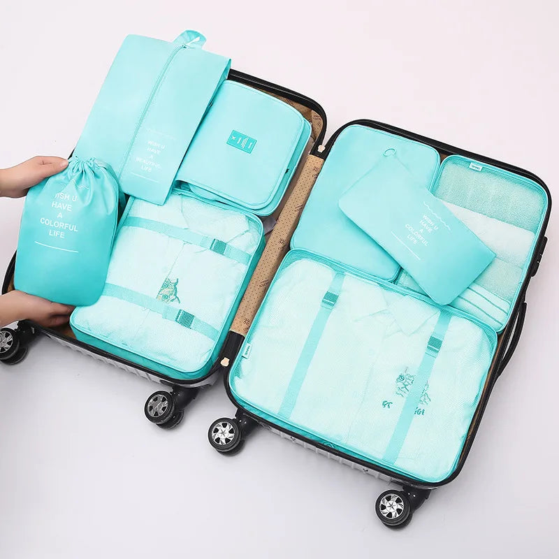 8 Pcs/Set Travel Organizer Storage Bags Suitcase Packing Set